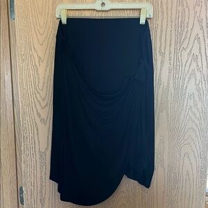 Torrid Black Asymmetrical Faux Wrap Skirt Knee-Length